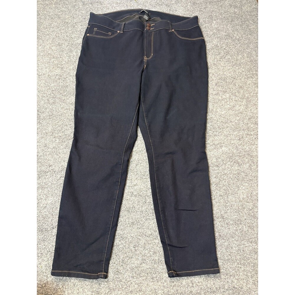 D. Jeans Straight Jeans Womens 20W 38x28 Blue Dark Wash High Rise Stretch Denim